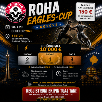 Regjistrim &ndash; ROHA EAGLES CUP KOSOV&Euml; 28+29 Dhjetor 2026